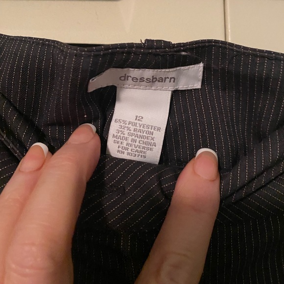 Dress barn highwaisted pinstripe pants with double button. Size 12 T - Picture 2 of 6